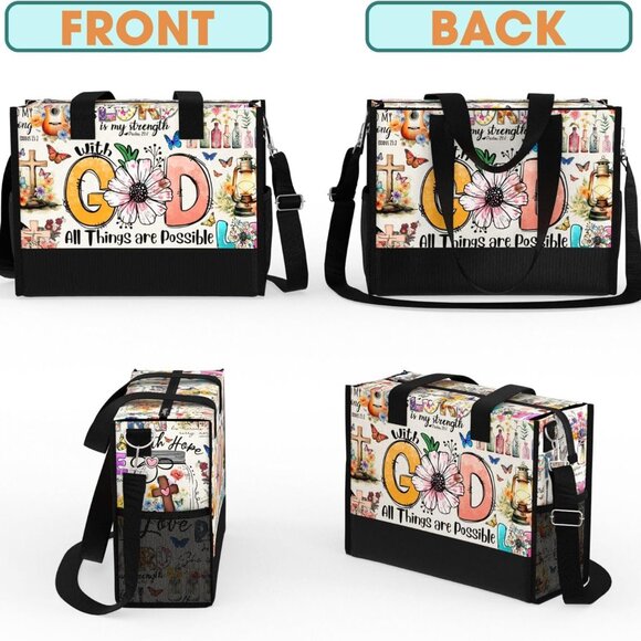 Large Aesthetic Tote with Versatile Pockets - Christian Faith Gift for Women - Picture 4 of 6